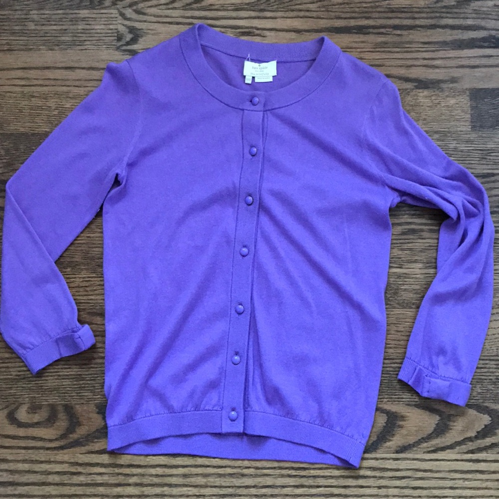 Kate Spade purple silk sweater XS XXS cardigan
